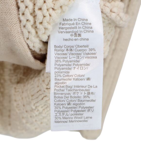 J.Crew Textured Cable-Knit Wool-Blend Lady Jacket With Fringe Bone Cream Medium - Picture 8 of 8